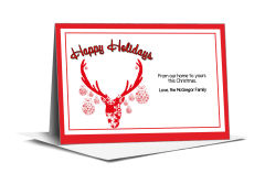 Christmas Happy Holidays Reindeer Antlers Cards  7.875